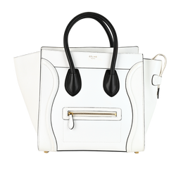 Luggage Tote, Leather, White, DB, 2*